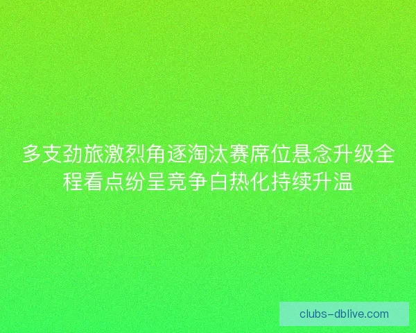 多支劲旅激烈角逐淘汰赛席位悬念升级全程看点纷呈竞争白热化持续升温
